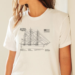 T-shirt Plan de voilure du navire Flying Cloud - Bateau Cl