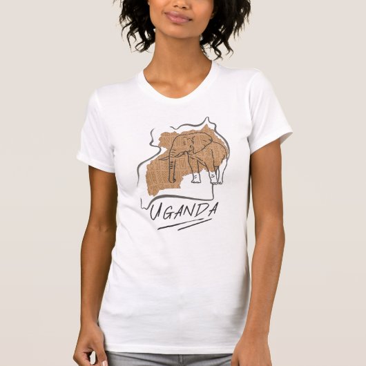 T-shirt Plan des éléphants de l'Ouganda (Devant)