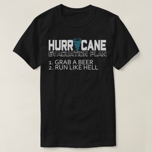 T-shirt Plan d'évacuation des ouragans (Design devant)