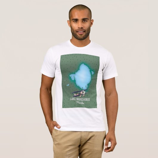 T-shirt Plan du lac Okeechobee Floride. (Devant entier)