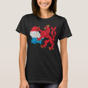 T-shirt Plan du Luxembourg Plan Plan Letzebuerg Rouge Lion