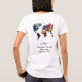 T-shirt Plan du monde ajouter votre nom texte place téléph (Dos)