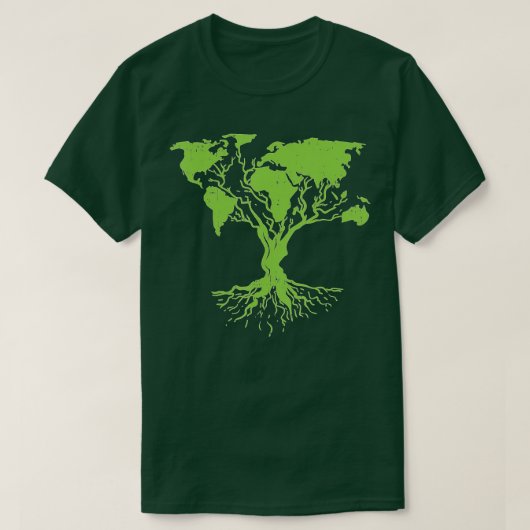 T-shirt Plan jour des terres mignonne du monde Tree Pro En (Design devant)