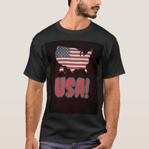 T-shirt Plan Patriotique USA avec lettres audacieuses