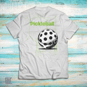 T-shirt Plan Technique de Pickleball Vintage Blueprint Des