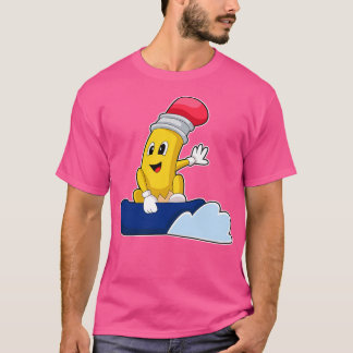 T-shirt Planche à neige au crayon Sports d'hiver 2