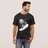 T-shirt Planche à neige Panda de snowboard (Devant entier)