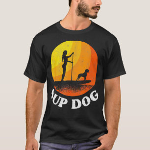 T-shirt Planche à pédales Coucher de soleil Surf SUP Chien