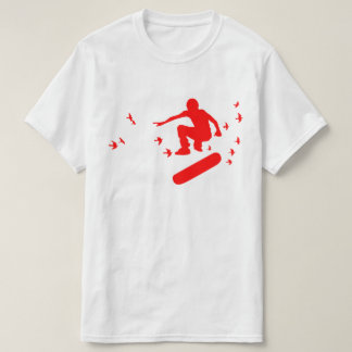T-shirt planche à roulettes avec oiseaux