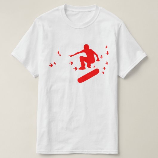 T-shirt planche à roulettes avec oiseaux (Design devant)