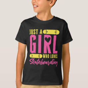 T-shirt Planche à roulettes drôle juste une fille qui aime