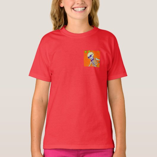 T-shirt Planche à roulettes squelette (Devant)