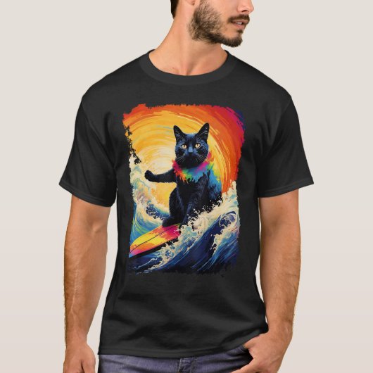 T-shirt Planche de paddle Black Cat (Devant)