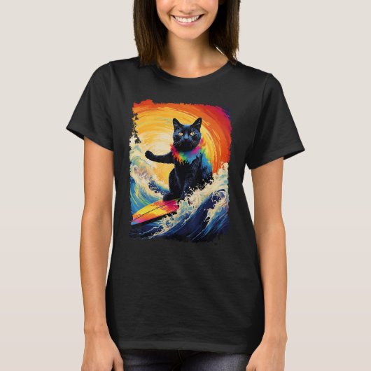 T-shirt Planche de paddle Black Cat (Devant)