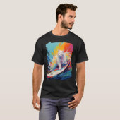 T-shirt Planche de paddle chat blanc (Devant entier)