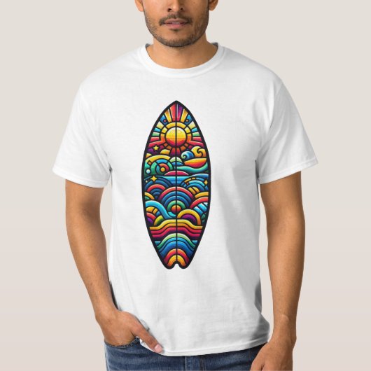 T-shirt Planche de surf colorée (Devant)
