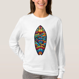 T-shirt Planche de surf colorée