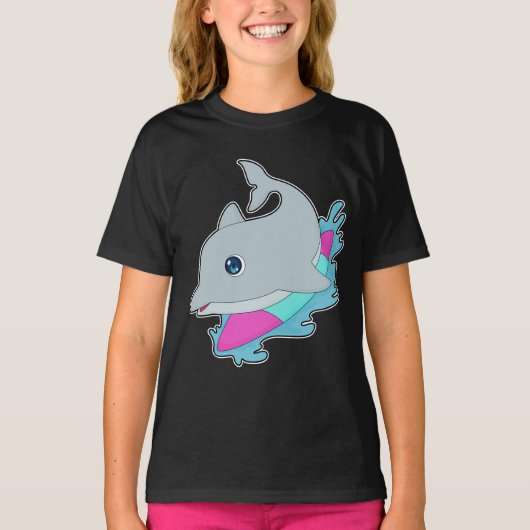 T-shirt Planche de surf Dolphin Surfer (Devant)