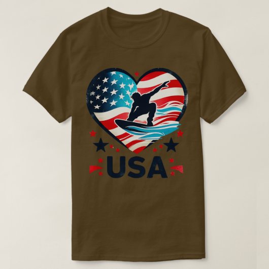 T-shirt Planche de surf graphique 2024 États-Unis d'Amériq (Design devant)