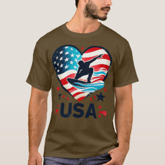 T-shirt Planche de surf graphique 2024 États-Unis d'Amériq