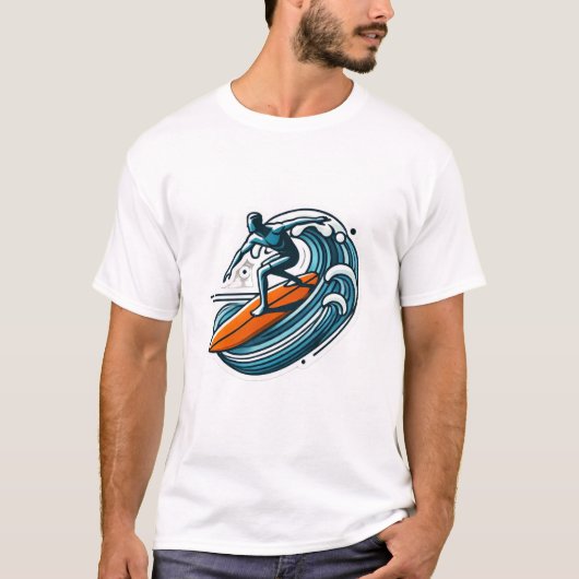T-shirt Planche de surf Orange (Devant)