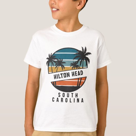 T-shirt Planche de surf rétro Hilton Head Caroline du Sud  (Devant)