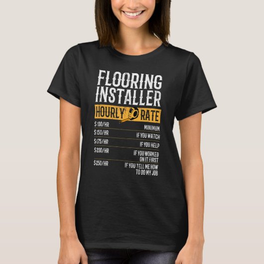 T-shirt Planchers Programme d'installation Tarifs horaires (Devant)