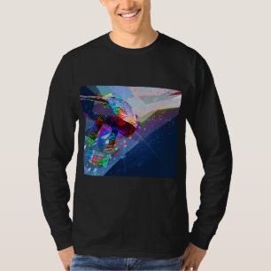T-shirt Planchiste de silhouette coloré par crayon superb