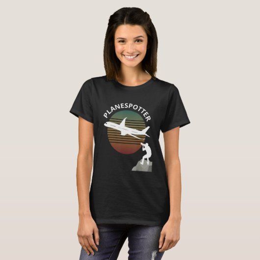 T-shirt Planespotter Pilote Aéronef Regardant Airline 3 (Devant entier)
