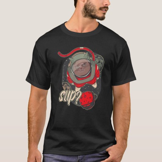 T-shirt Planet Astronaut Space Cat Kids Astrology (Devant)