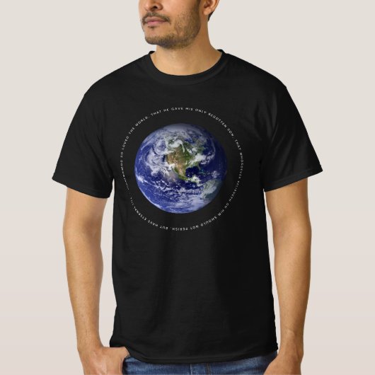 T-shirt Planet Earth Space - Christian John 3:16 Religion (Devant)
