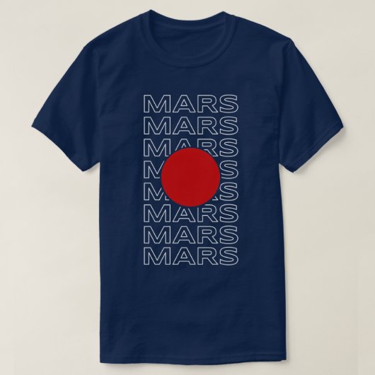 T-shirt Planète Mars Conception minimale (Design devant)