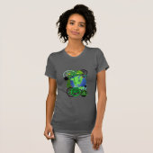T-shirt Planète Recycle Trees Continents Terre (Devant entier)