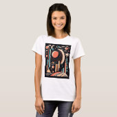 T-shirt planète spatiale géométrique Abstraite. cosmos vin (Devant entier)