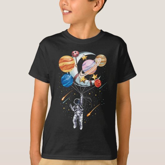 T-shirt Planètes à ballon spatial astronaute (Devant)