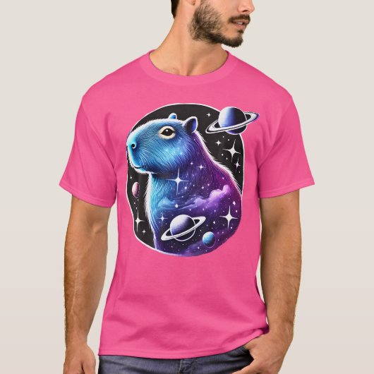 T-shirt Planètes de l'espace Capybara (Devant)