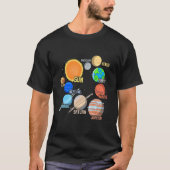 T-shirt Planètes Du Système Solaire Et Sciences Spatiales (Devant)