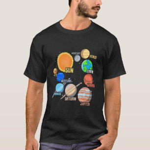 T-shirt Planètes Du Système Solaire Et Sciences Spatiales