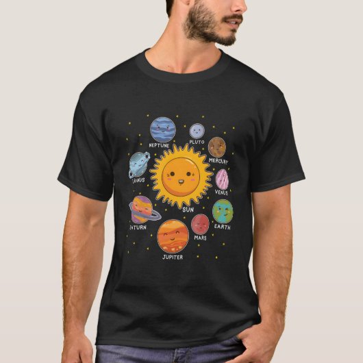 T-shirt Planètes du système solaire pour les jeunes enfant (Devant)
