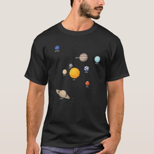 T-shirt Planètes du système solaire Science spatiale (Devant)