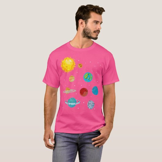 T-shirt Planètes scientifiques Astronome de l'espace extra (Devant entier)
