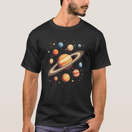T-shirt Planètes Solar System pour hommes (Devant)