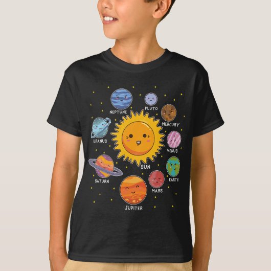 T-shirt Planètes spatiales du système solaire pour les gar (Devant)