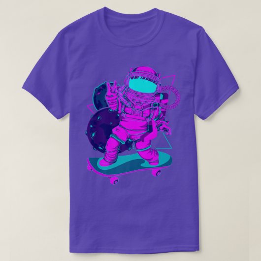T-shirt Planètes Synthwave Vaporwave Art Skateboarding Ast (Design devant)