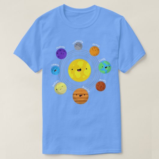 T-shirt Planètes système solaire Chemise Terre Lune Sun Sp (Design devant)
