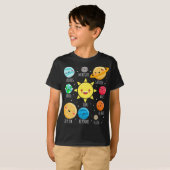 T-shirt Planètes système solaire mignonnes, Drôle Galaxie  (Devant entier)