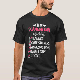 T-shirt Planner Liste de vérification Stylos Stickers Wash