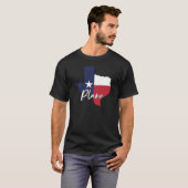 T-shirt Plano, Texas Drapeau Carte Hommes Noirs (Devant entier)
