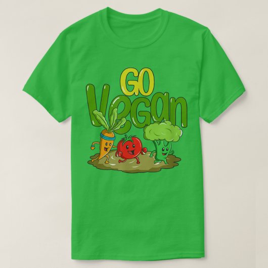 T-shirt Plant Vegetarian Tomato Run Carrot Broccoli Vegeta (Design devant)