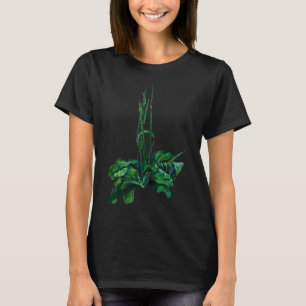 T-shirt Plantain Floral Art Plante d'été Fleur sauvage ver